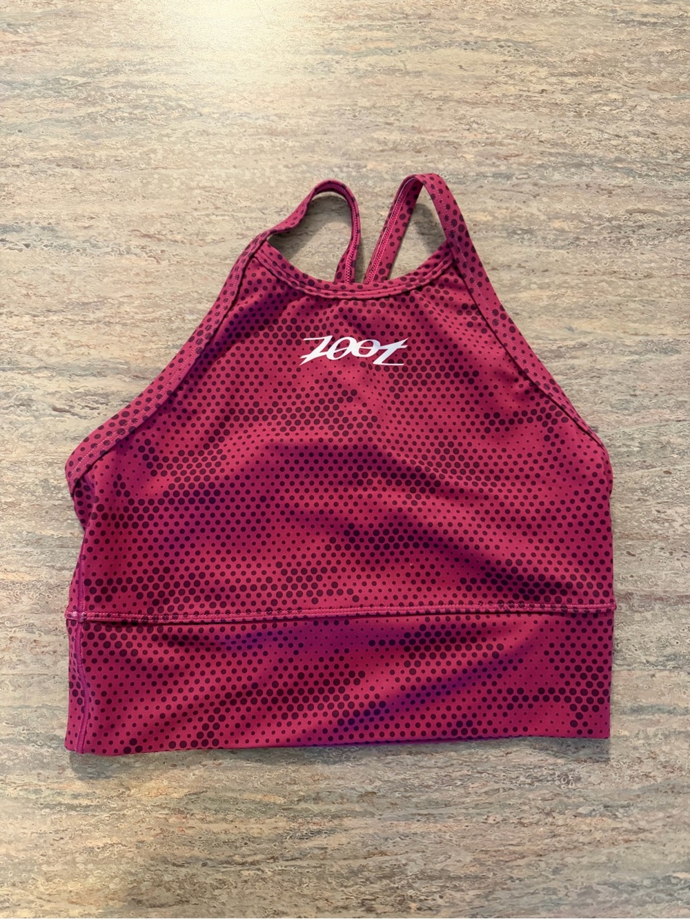 Zoot Women's Maroon with Black Dot Racerback Sports Bra